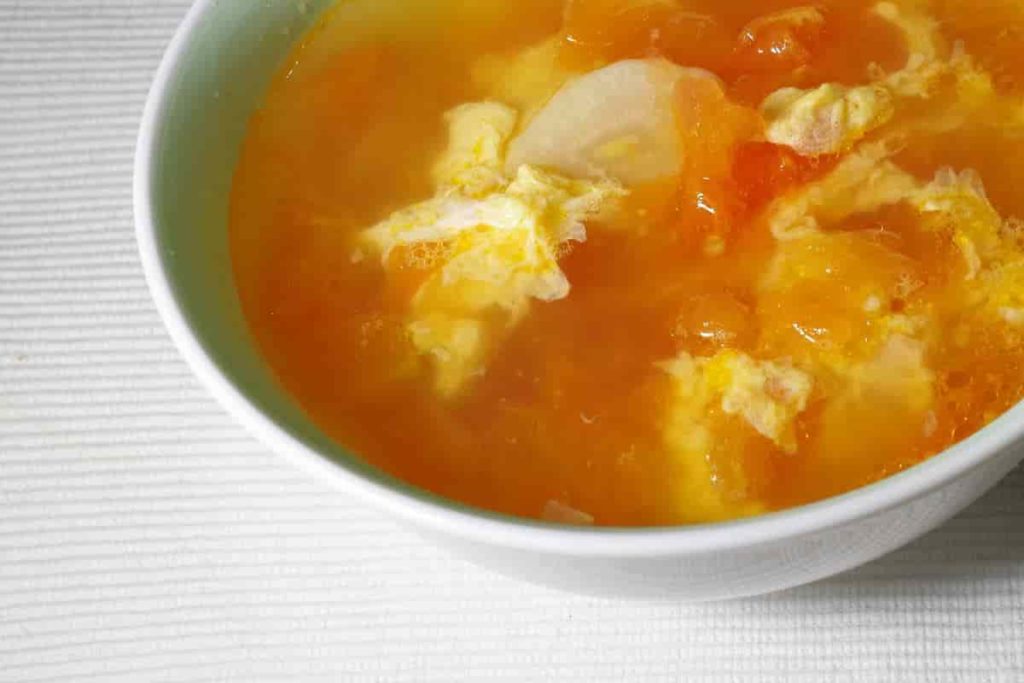 マコモダケのトマ玉スープ
