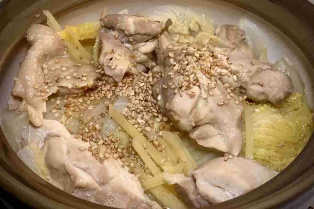 塩白菜と鶏肉の煮物